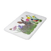 バニーウサギ、カスタマイズ可能なロビンおよび花 バスマット (アングル)