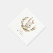 バニーウッドランドテーマガールバースデーパーティー スタンダードカクテルナプキン (角)