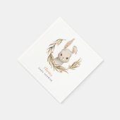 バニーウッドランドテーマガールベビーシャワー スタンダードカクテルナプキン (角)