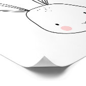 バニーウッドランド動物子供部屋アートブラック&ホワイト ポスター (角)