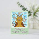 バニーエッグとキュートなカタツムリスマイルイースター | シーズンポストカード (スタンド正面)