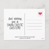 バニーエッグとキュートなカタツムリスマイルイースター | シーズンポストカード (裏面)