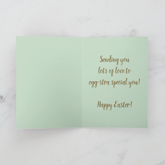 バニーエッグと花イースター付き編集可能トラック カード (内部)