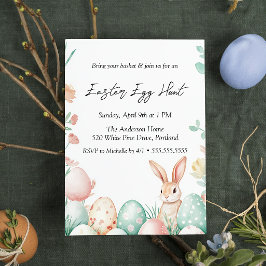 バニーエッグフラワーイースターエッグ狩り 招待状