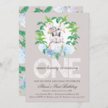 バニーエレガントフローラリースファースト誕生日