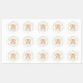 バニーエレガントラビット子供の誕生日パーティーありがとう ラベル (シート)