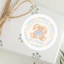 バニーエレガントラビット子供の誕生日パーティーありがとう ラベル