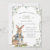 バニーオンザウェイグレイネリーガールファースト誕生日 招待状 (正面)