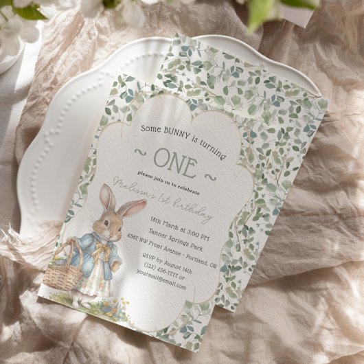 バニーオンザウェイグレイネリーガールファースト誕生日 招待状