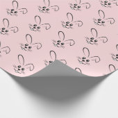 バニーオンピンク ラッピングペーパー (角)