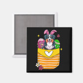 バニーオーストラリアの羊飼いイースターチョコレートの卵 マグネット (正面/裏面)