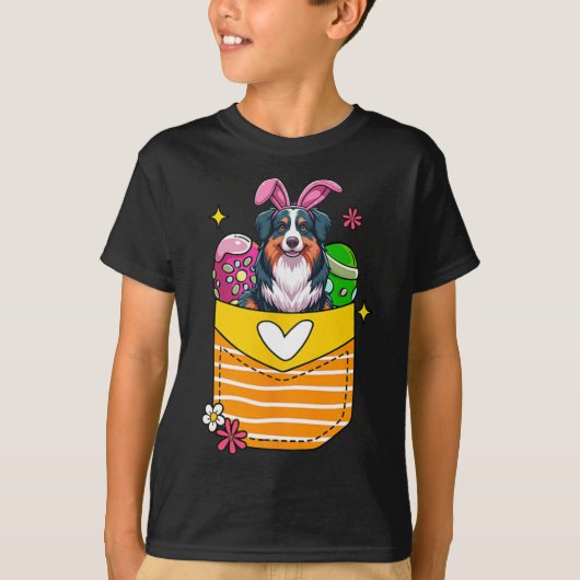 バニーオーストラリアの羊飼いイースターチョコレートの卵 Tシャツ (正面)