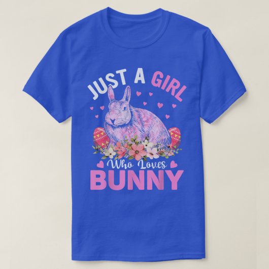 バニーカッコいいウサギを愛する女の子 Tシャツ (デザイン正面)