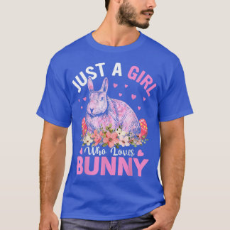 バニーカッコいいウサギを愛する女の子 Tシャツ