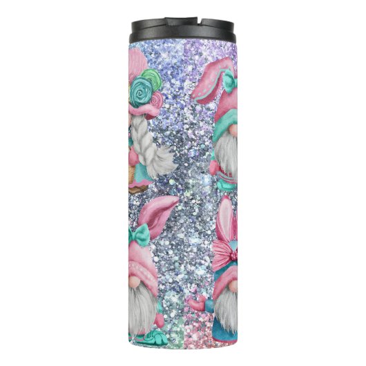 バニーカラフルの耳とグリッターを持つイースター格言 タンブラー (裏面)