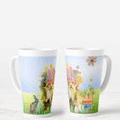 バニーカラフルの耳を持つイースター格言 カフェラテマグ