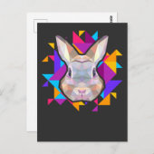 バニーカラフルアートキュートうさぎ恋人アート ポストカード (正面/裏面)