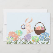 バニーカラフルイースターエッグの写真カード サンキューカード (裏面)