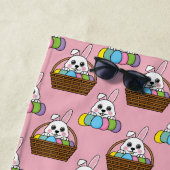 バニーカラフルイースターエッグハントバスケット |カスタマイズ ビーチタオル (インサイチュ)