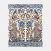 バニーカラフルラビットジャコビーンフローラバードバ華美ー フリースブランケット (正面)