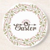 バニーカラフル付き可愛い丸リース コースター (正面)