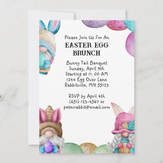 バニーカラフル格言&エッグスイースターブランチ 招待状 (正面)