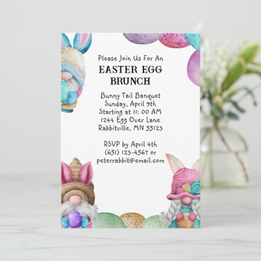 バニーカラフル格言&エッグスイースターブランチ 招待状 (スタンド正面)
