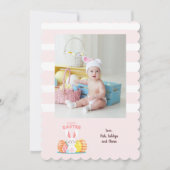 バニーカードが付いているイースター写真 招待状 (正面)