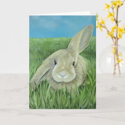 バニーカード カード (黄色い花)