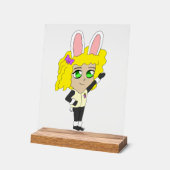 バニーガールチビ（小さくかわいく書いた感じ） アクリルサイン (傾斜)