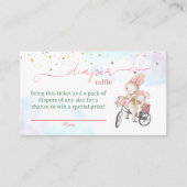 バニーガールベビーシャワーおむつラッフルチケット エンクロージャーカード (正面)