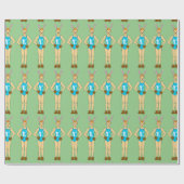 バニーガールボタン ラッピングペーパー (フラット)