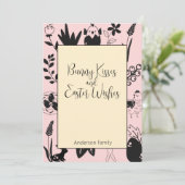 バニーキスとイースターはピンクの家族をモダン願う シーズンカード (スタンド正面)