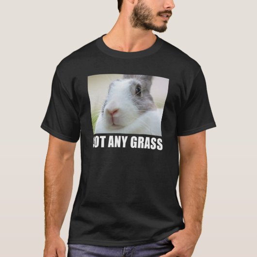 バニーキッズ得任意の草のウサギ Tシャツ (正面)