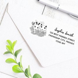 バニーキッテンアニマルフレンズキッズ差出人住所 セルフインキングスタンプ