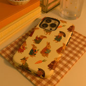 バニーキャラクターパターン水彩スタイル iPhoneケース