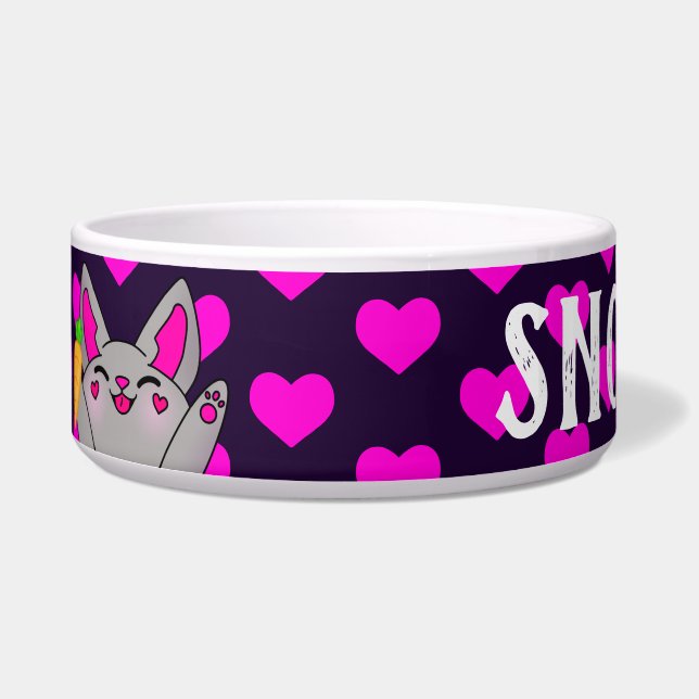 バニーキュートスマイルニンジンおもしろいラブハッピーハート ボウル (左)