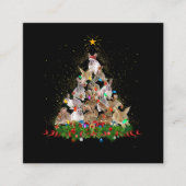 バニーギフト|バニーうさぎのクリスマスツリーが美しい スクエア名刺 (正面)