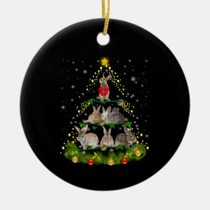 バニーギフト バニーうさぎのクリスマスツリーライト セラミックオーナメント