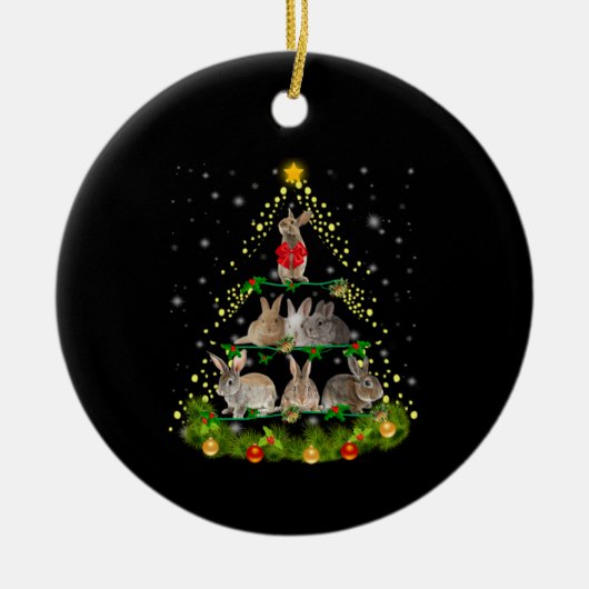 バニーギフト|バニーうさぎのクリスマスツリーライト セラミックオーナメント (正面)