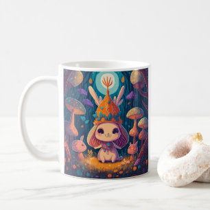 バニークイーンファンタジーフォレストイラストレーションマグ コーヒーマグカップ