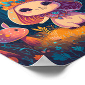 バニークイーンファンタジーフォレストイラストレーション ポスター (角)