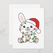 バニークリスマスウィンターアニマルズホリデーバニー シーズンカード (正面/裏面)