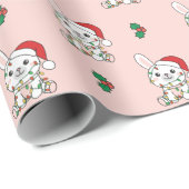 バニークリスマスウィンターアニマルズホリデーバニー ラッピングペーパー (ロールコーナー)