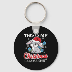 バニークリスマスパジャマサンタラビット恋人 キーホルダー