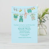 バニークロステラインベビーシャワー招待状 招待状 (スタンド正面)