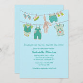 バニークロステラインベビーシャワー招待状 招待状 (正面/裏面)