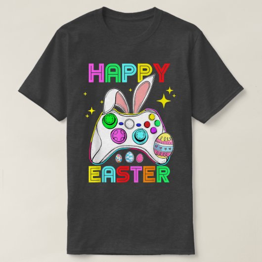 バニーゲームコントローラビデオゲーム愛好家ゲーマーEas Tシャツ (デザイン正面)