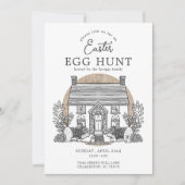バニーコテージイースターエッグ狩りパーティの招待状 招待状 (正面)