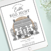 バニーコテージイースターエッグ狩りパーティの招待状 招待状